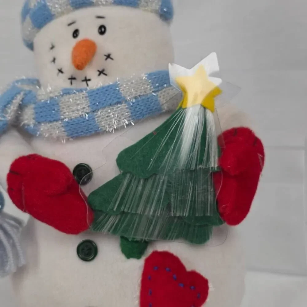 Snowman Plush w/ Blue Scarf & Light-Up Feature